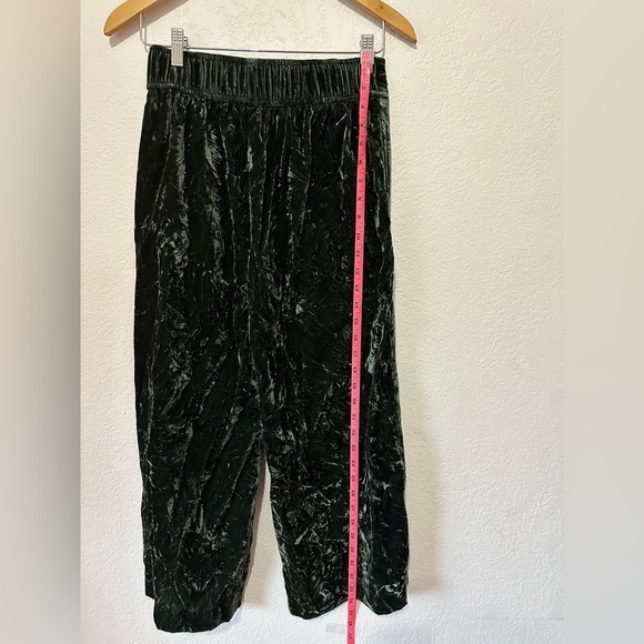 Madewell Green Velvet Huston Pull-On Crop Pants in Emerald Green- Size Small - Picture 6 of 9